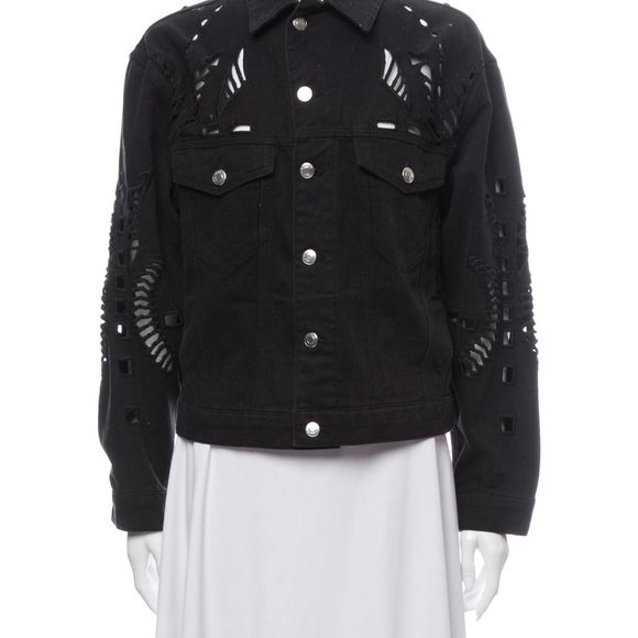 IRO Jackets & Blazers - IRO Black Denim Laser Cut Embroidery Jacket XS S